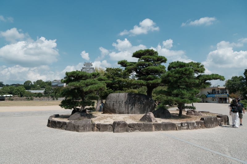 姫路城遠望 広場の一本松