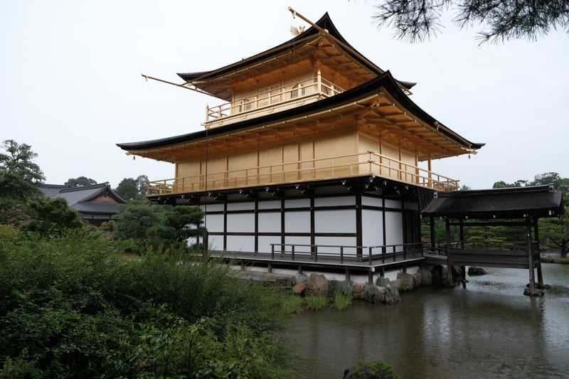 松ごしに立つ金閣
